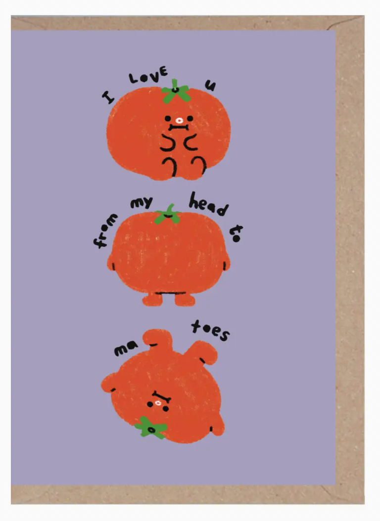 I Love You from My Head To My Toes Valentine's Card