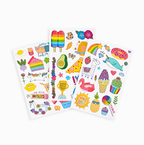 Tattoo Palooza Temporary Tattoo: Cute Doodle World