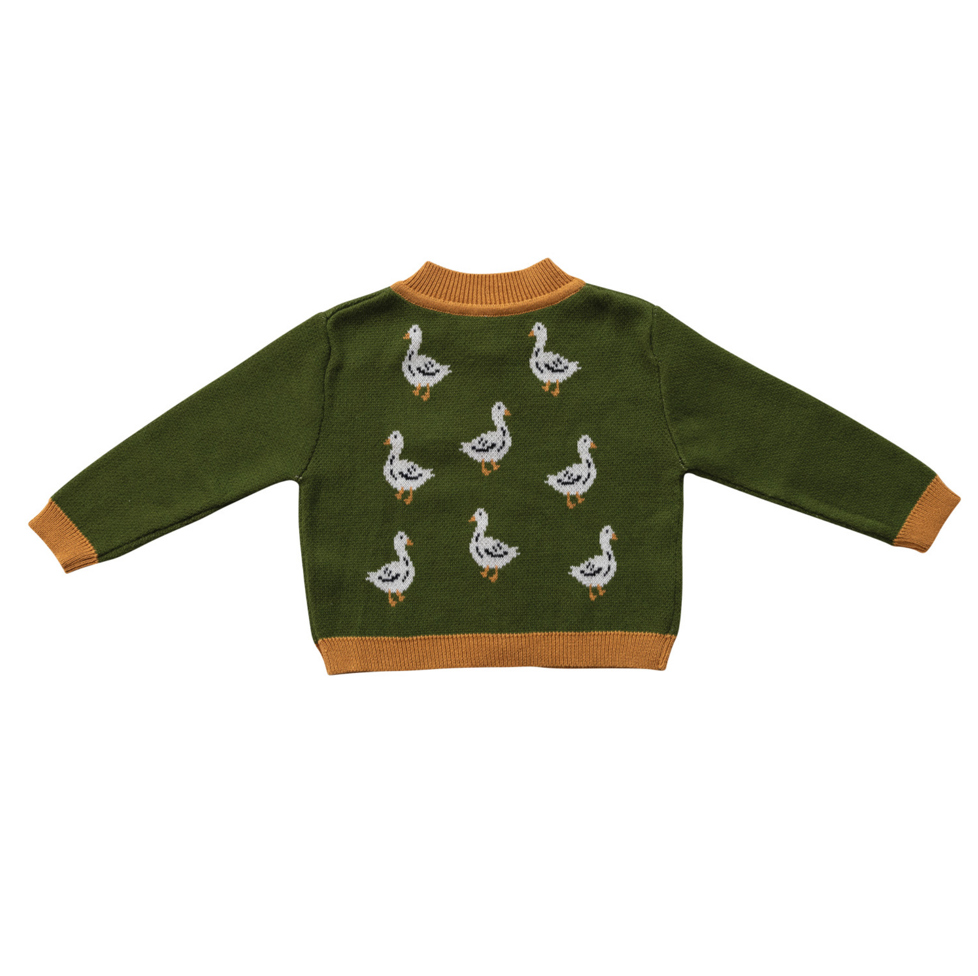 Cotton Knit Baby Cardigan Sweater Ducks