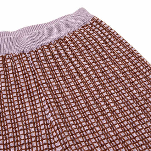 Wide Leg Trousers Light Mauve/Choco