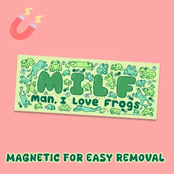 Man I Love Frogs Milf Car Decal Bumper Magnet