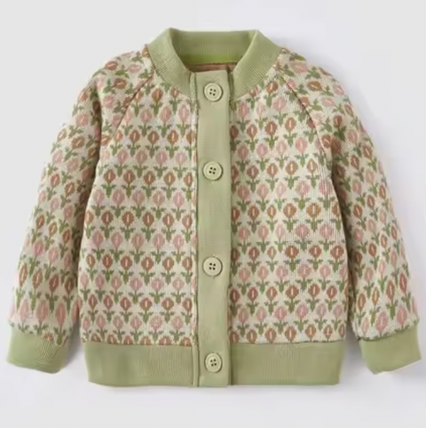 Sweet Floral Knitted Cardigan