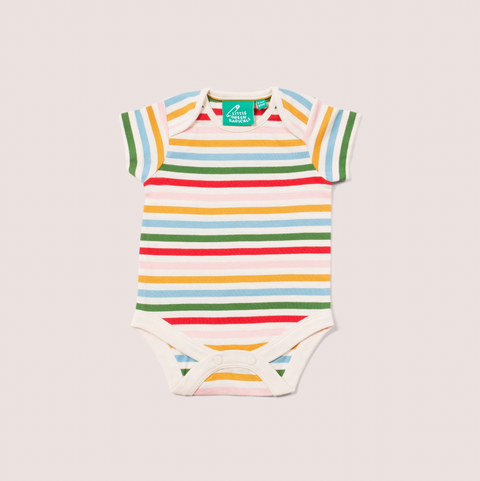 Rainbow Striped Organic Baby Bodysuit