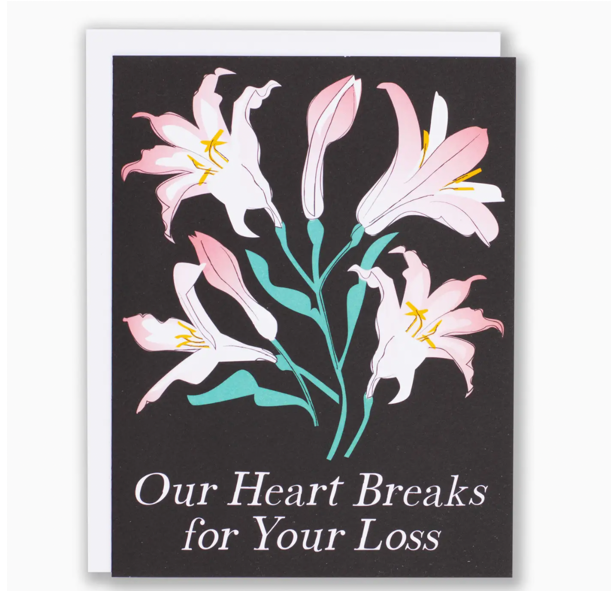 Lilies Heart Break Sympathy Card