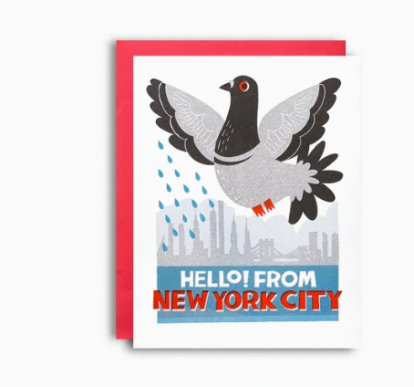 Hello from New York City Pigeon Card - Stay Forever