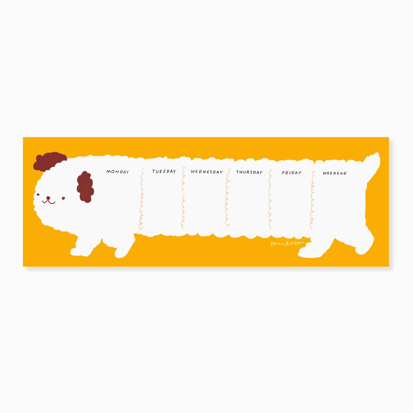 Daisy Dog Weekly Desk Planner