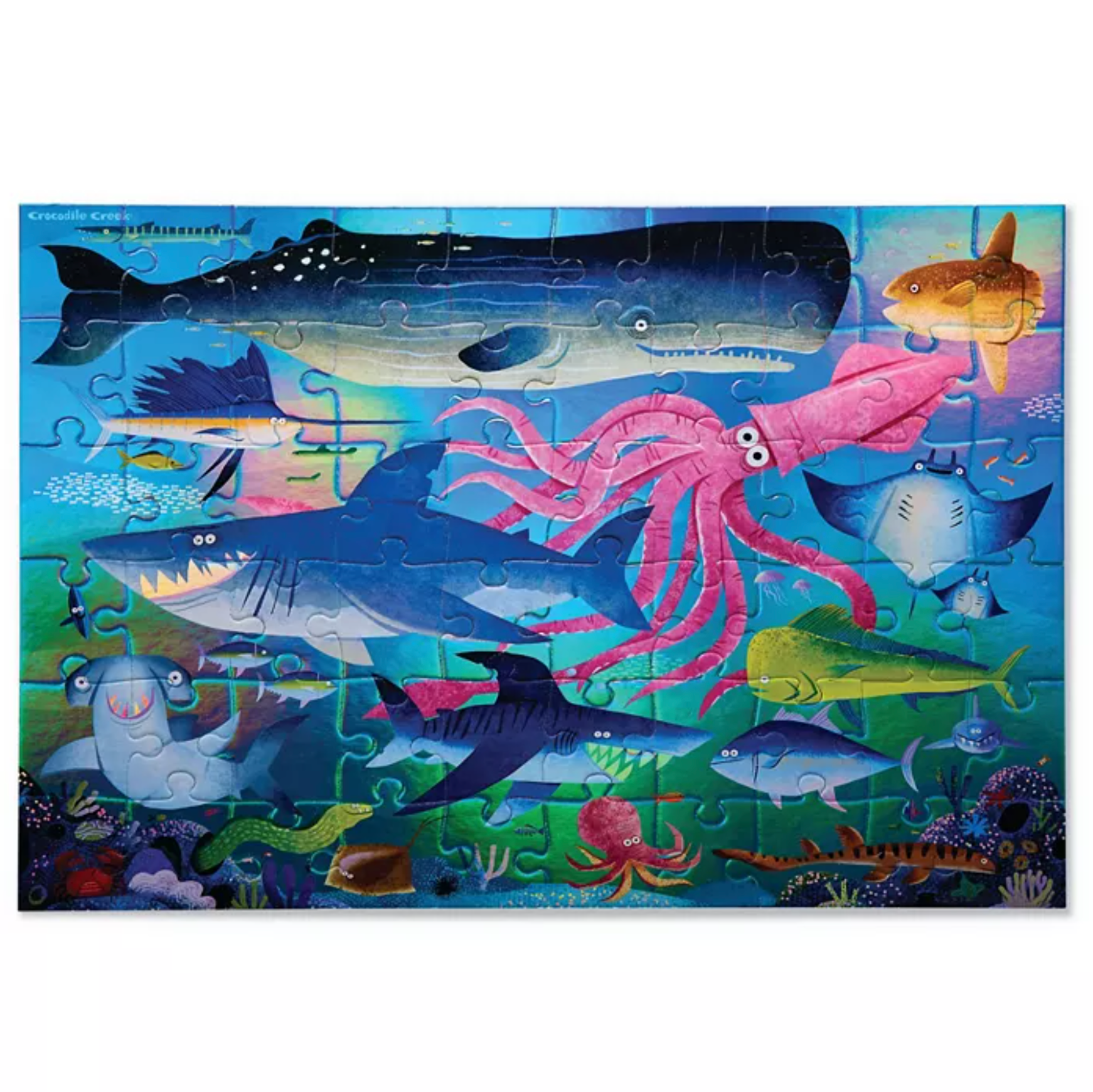 60 Pc Holo Puzzle Shimmering Sharks