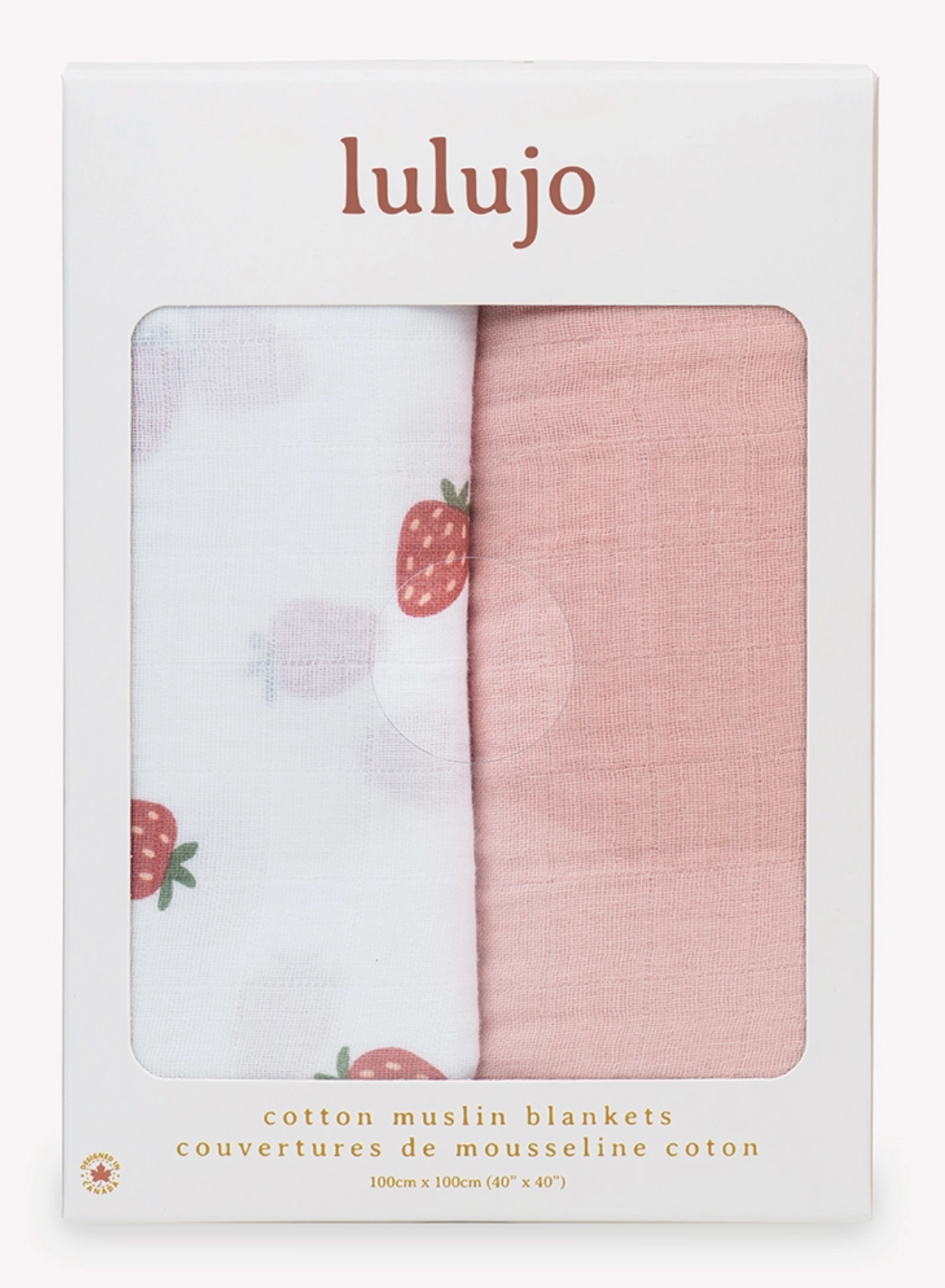 2-pack Cotton Swaddles - Strawberry/Ballet Slipper