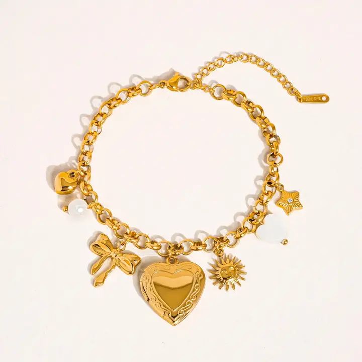 Eydn Heart Locket Charm Bracelet