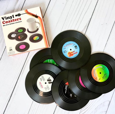 Retro Vinyl Coasters (Set of 6)