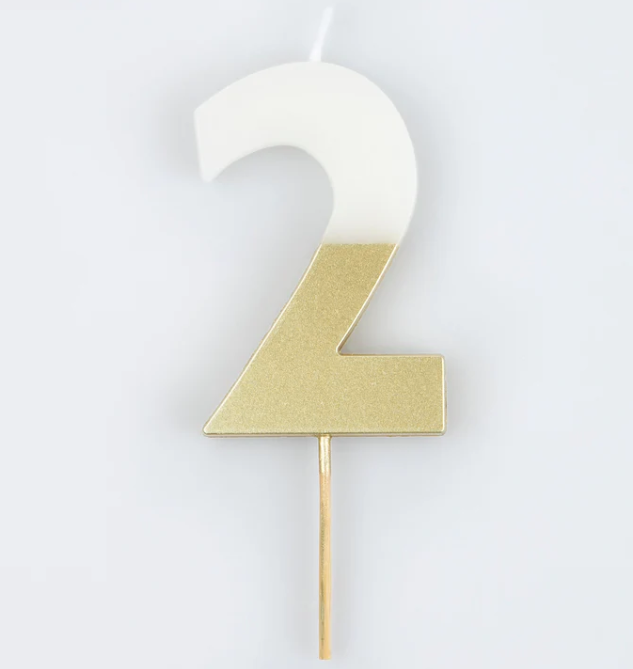 Gold Dipped Number Candle
