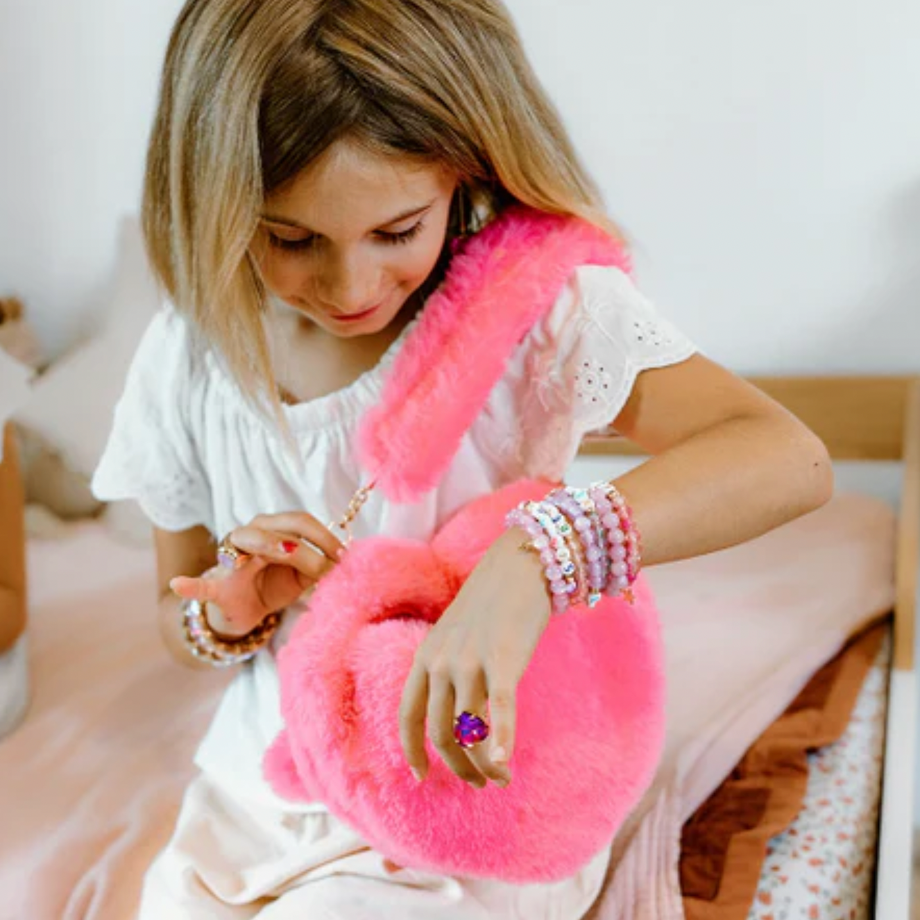 Pinky Promise Furry Fuchsia Purse