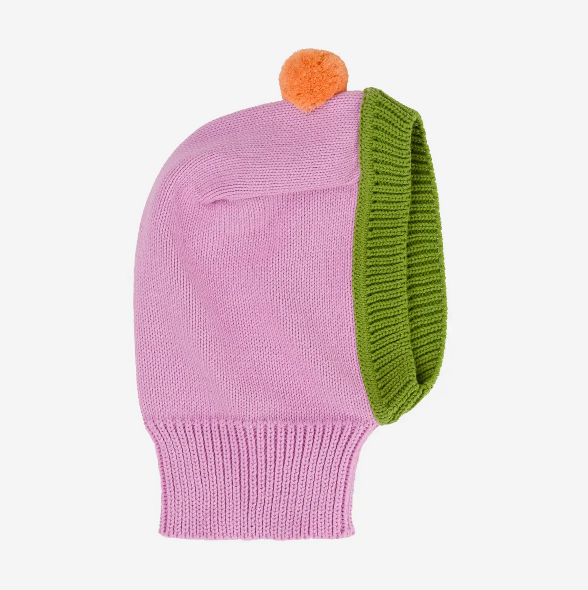 Kids Pom Balaclava Peach Lilac