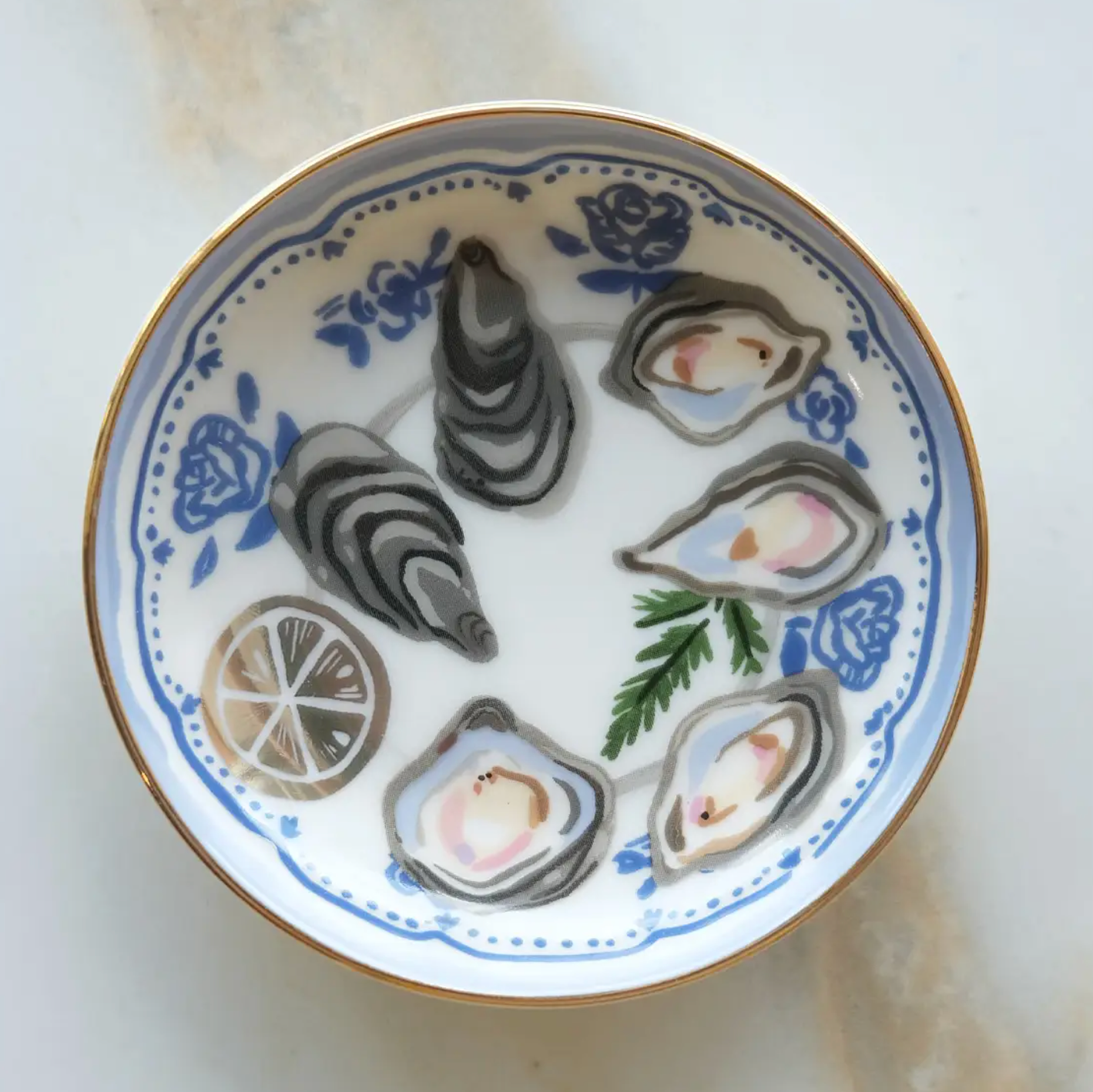 Oysters Porcelain Trinket Dish - Stay Forever
