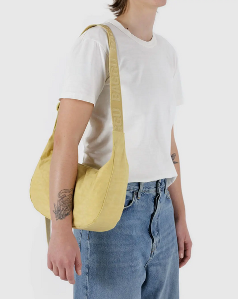 Medium Nylon Crescent Bag Butter