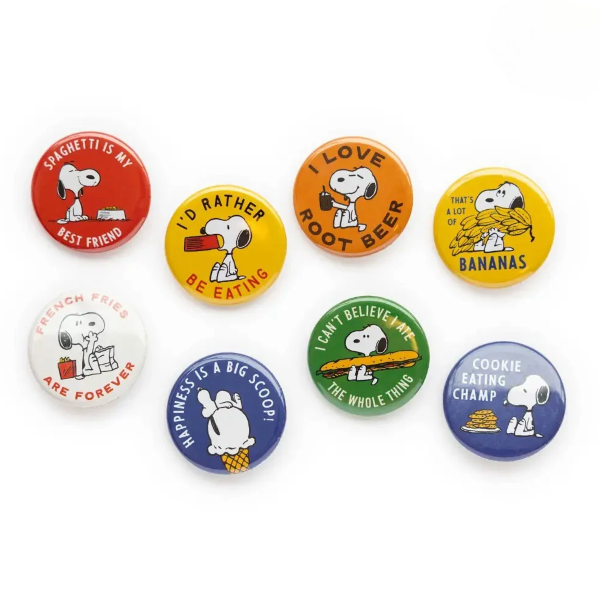 Peanuts Snoopy Button (Food Edition)