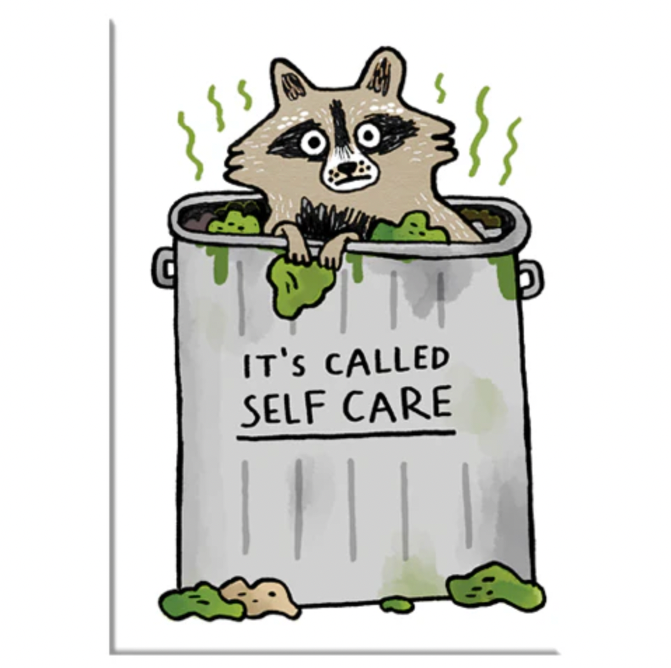 It's Called Self Care Trash Raccoon Rectangle Magnet