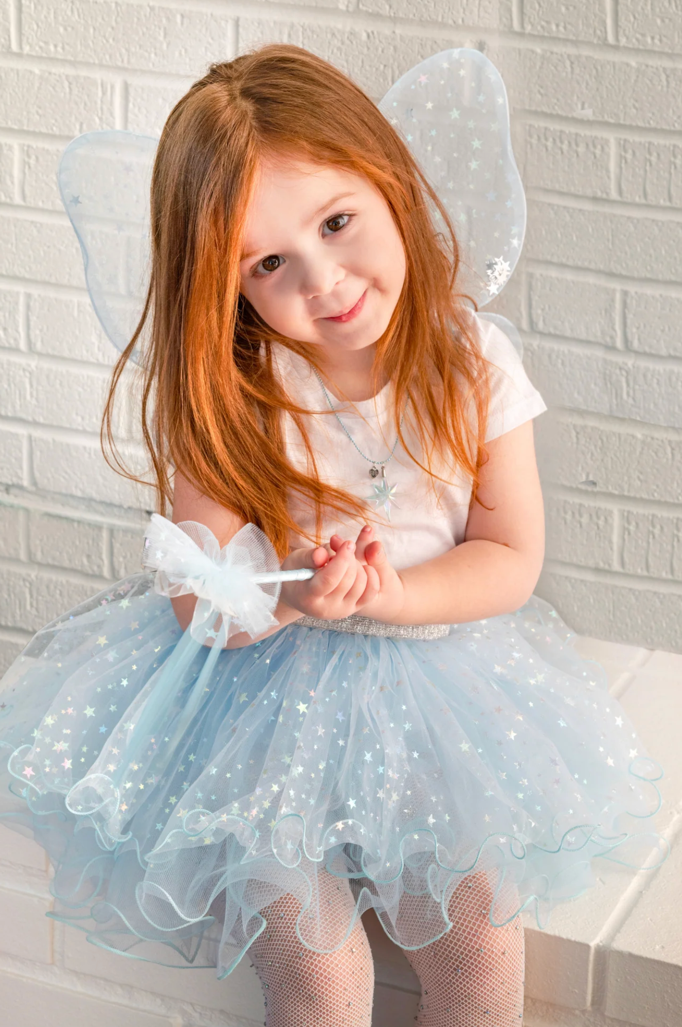 Iridescent Celestial Fairy Wings, Tutu & Wand Set 4-6