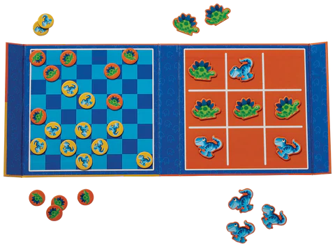 Magnetic Games Tic Tac Toe & Checkers Dino
