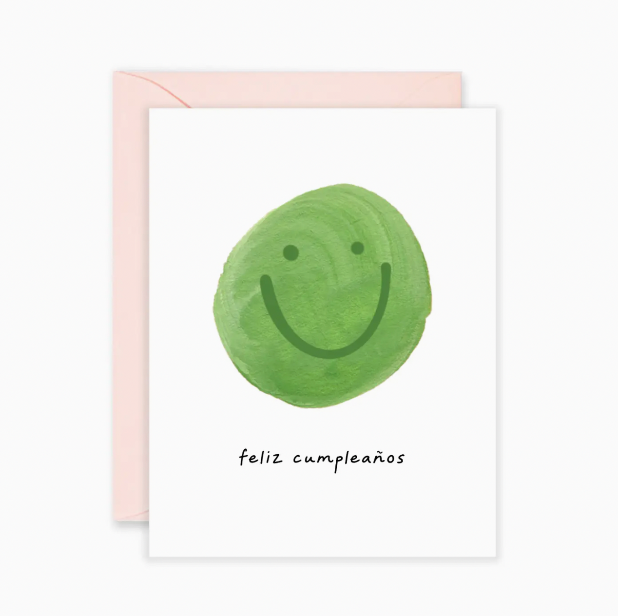Green Smiley Feliz Cumpleanos Greeting Card
