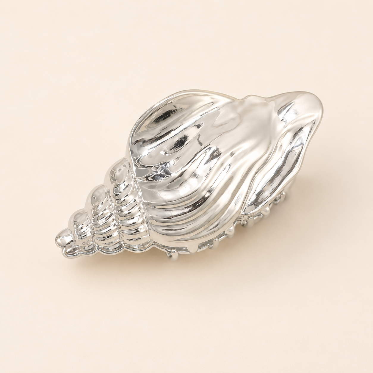 Silver Conch Claw Clip