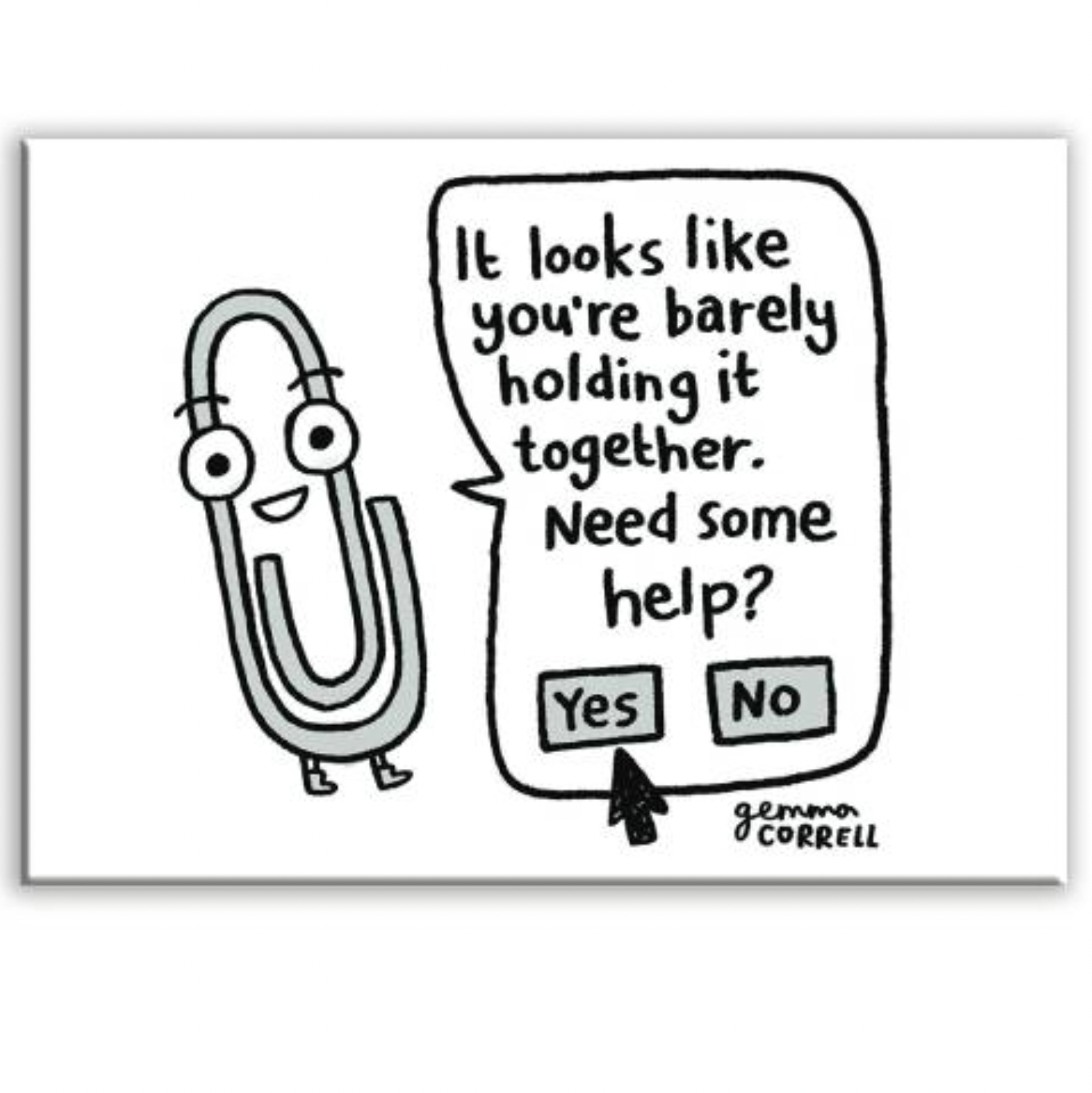 Gemma Correll - Clippy Rectangle Magnet