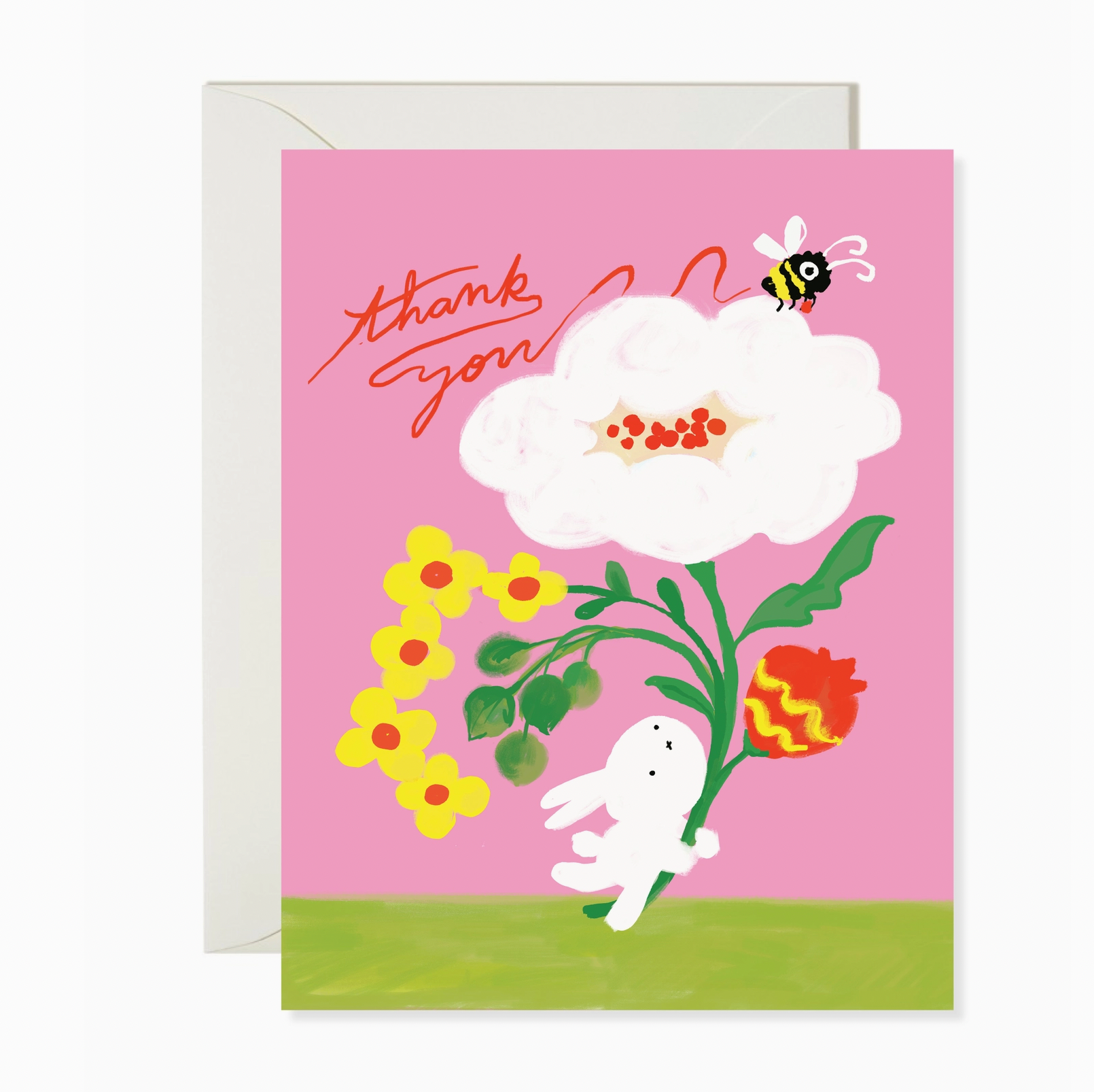 Bunny Bouquet Thank You Card