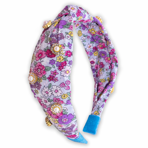 Embellished Floral Pearl Knot Headband