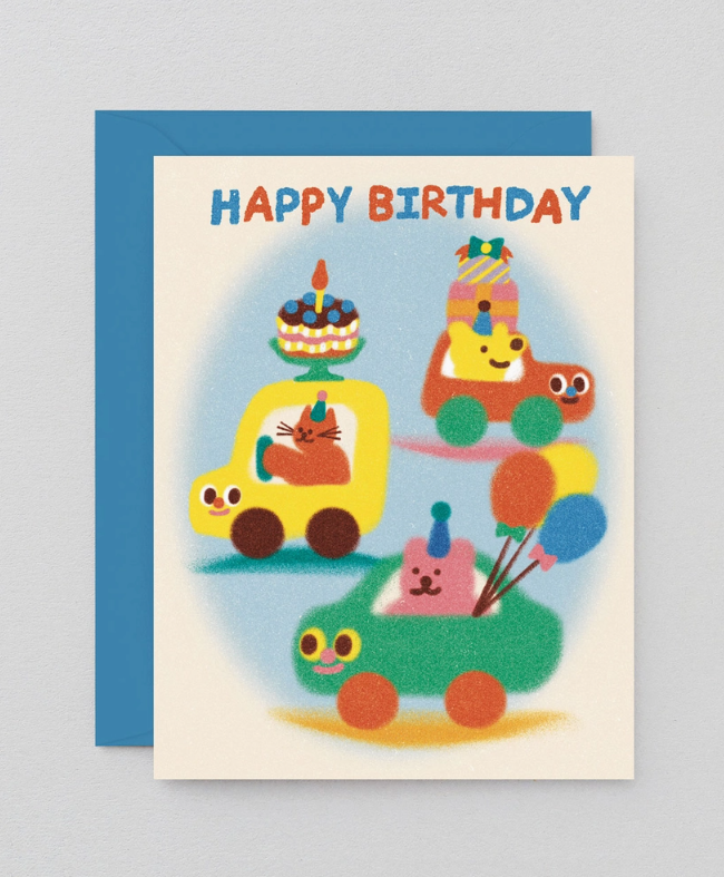 'happy Birthday Cars' Kids Birthday Greetings Card