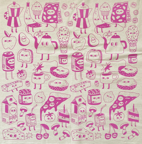 Food Friends Tea Towel