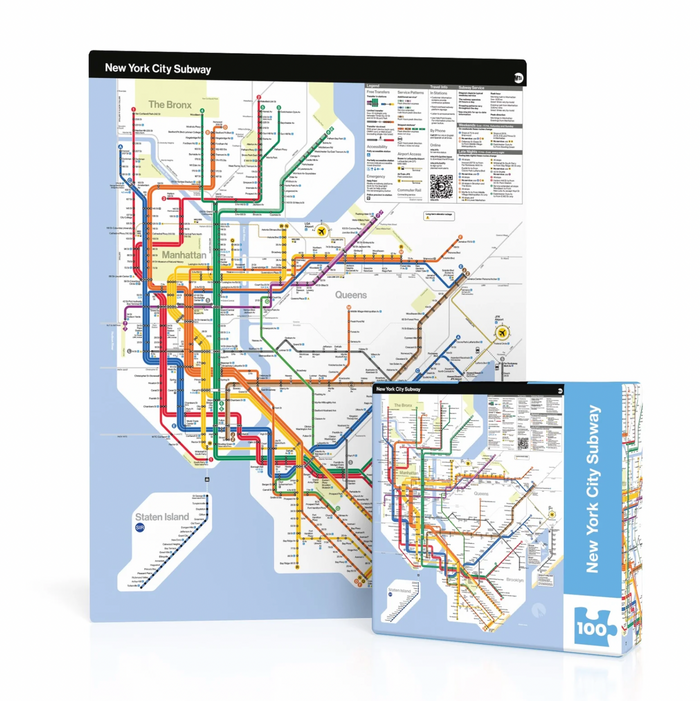 Mta Subway Map Mini 100 Piece Mini Puzzle