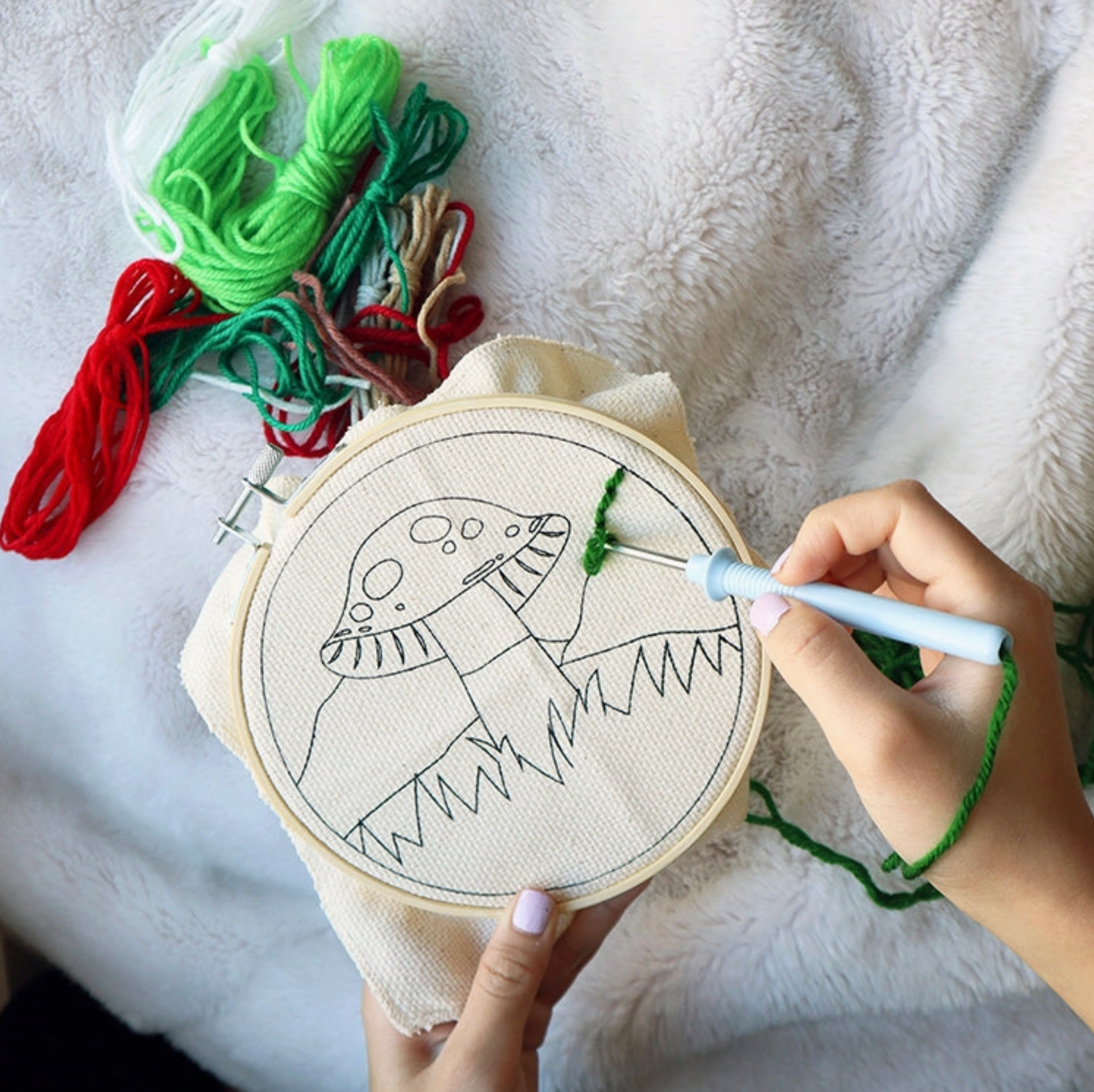 Mushroom Punch Needle Kit