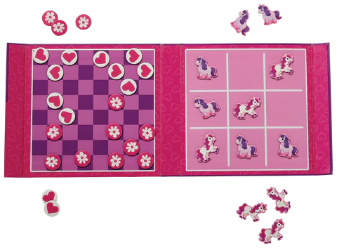 Magnetic Games Tic Tac Toe & Checkers Unicorn
