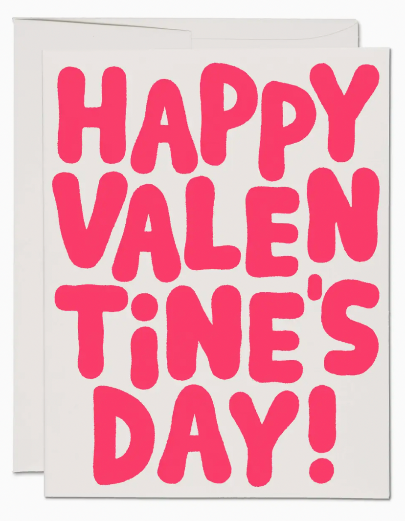 Valentine Bubble Letters Greeting Card