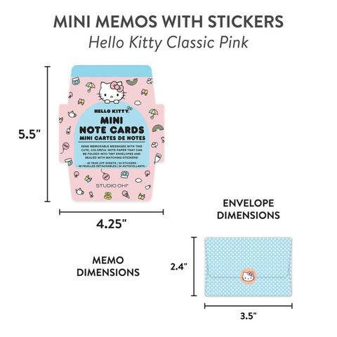 Hello Kitty Mini Note Cards with Stickers