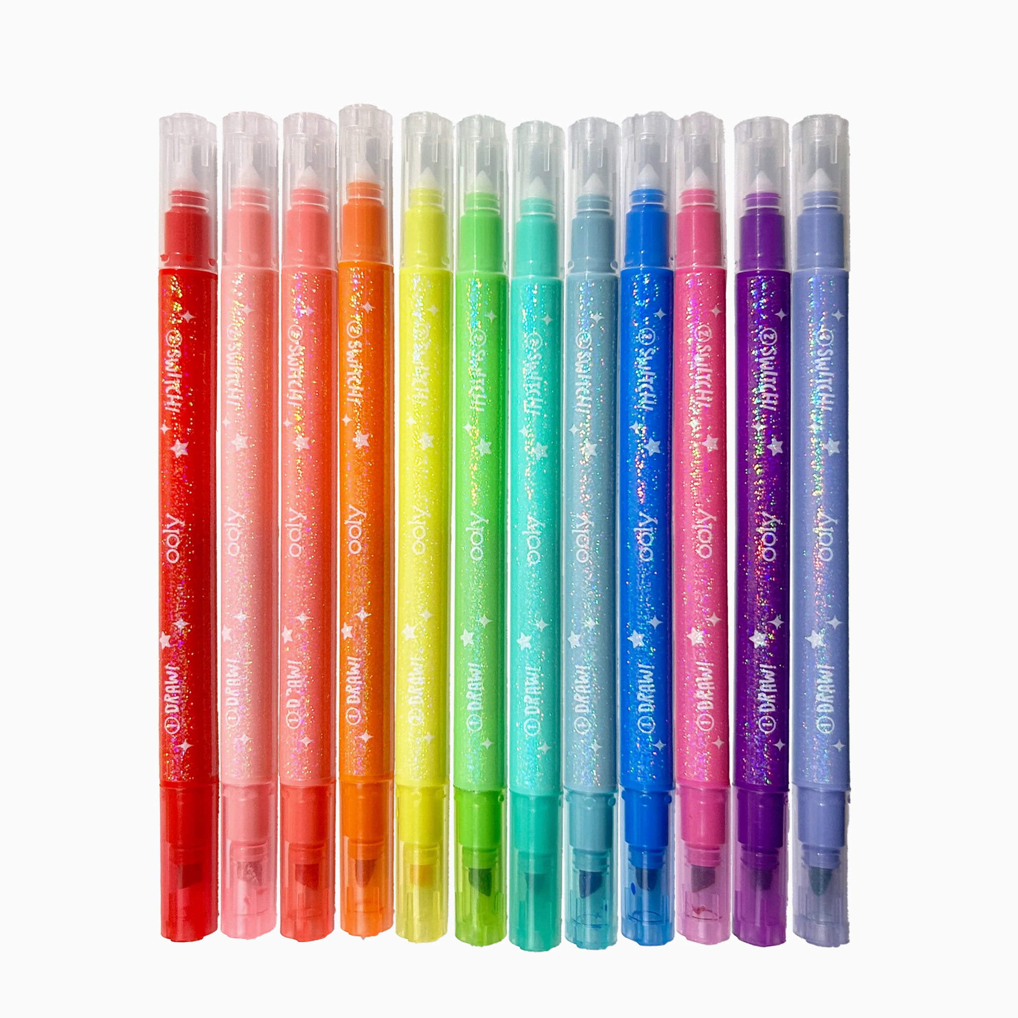 Switch-Eroo Sparkle Glittery Color Changing Markers- 12 Pc