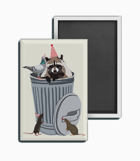 Trash Party Fridge Magnet
