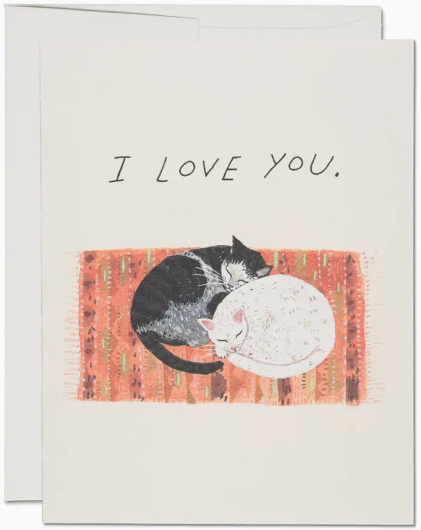 Cat Cuddle Love Greeting Card