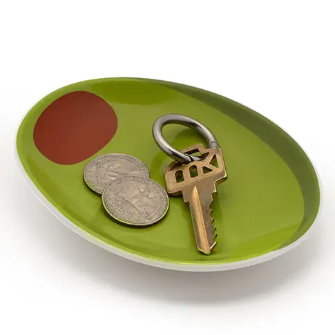 Ceramic Trinket & Jewelry Tray / Dish - Green Olive