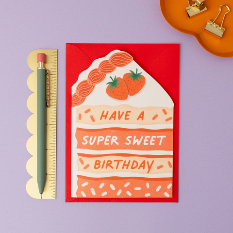 Super Sweet Birthday Cake Slice Birthday Card