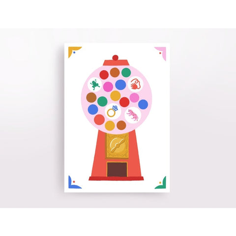 Good Luck (Gumball Machine) Greeting Card