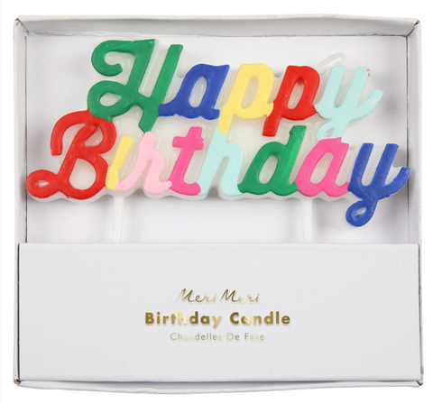 Multicolor Happy Birthday Candle