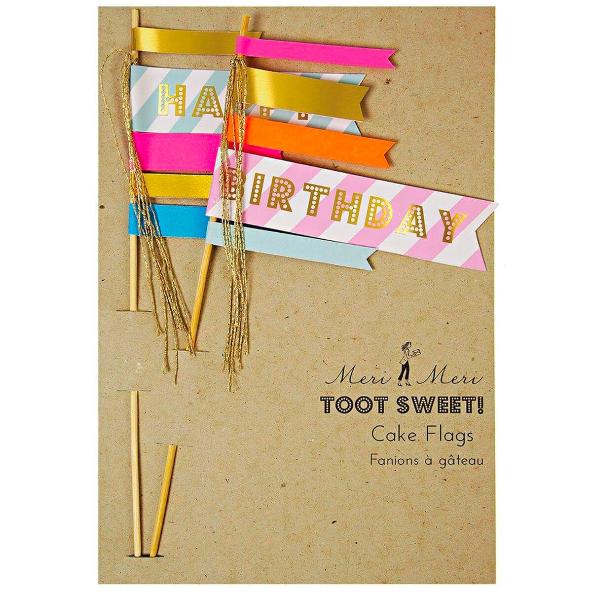 Birthday Flag Cake Toppers