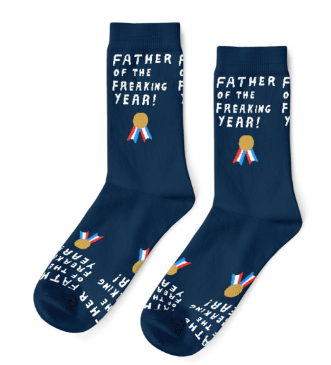 Father of the Freakin' Year Men's Socks