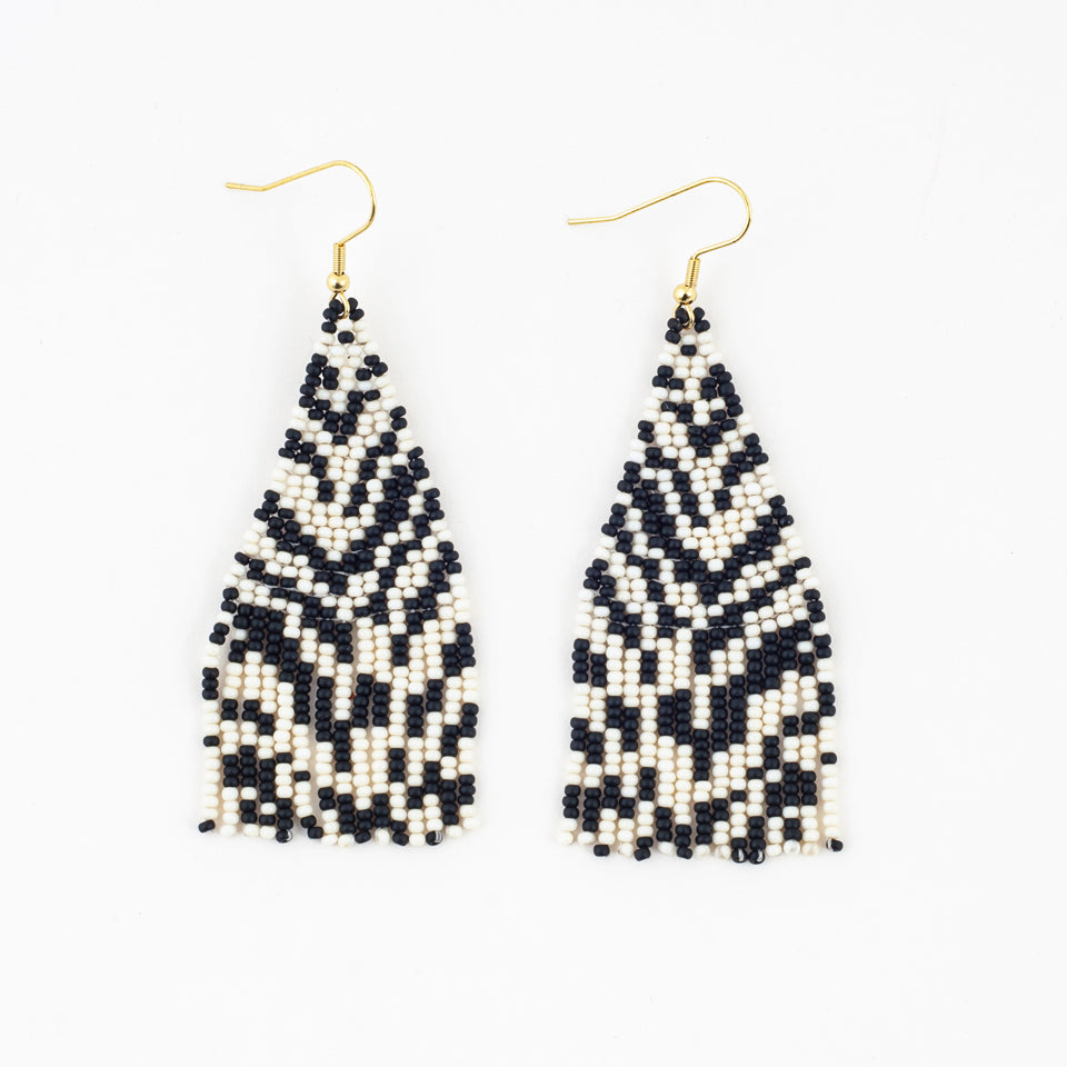 Beaded Zebra Earrings