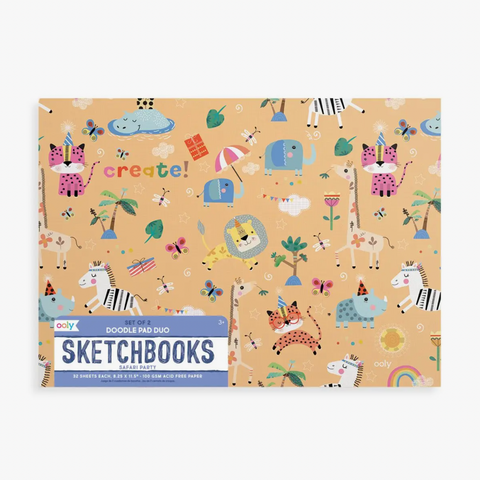 Safari Party Doodle Pad Duo Sketchbook (Set of 2)