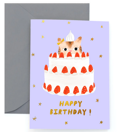Kitty Cake Birthday Card