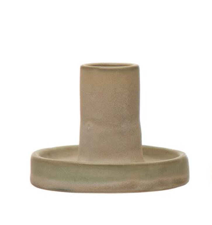 Stoneware Taper Candle Holders