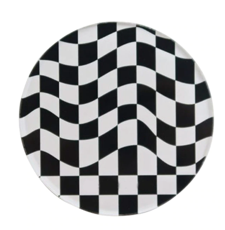 Wavy Checked Acrylic Coasters - Set of 4