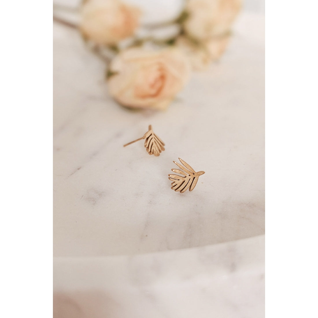 Palm Leaf Stud Earrings
